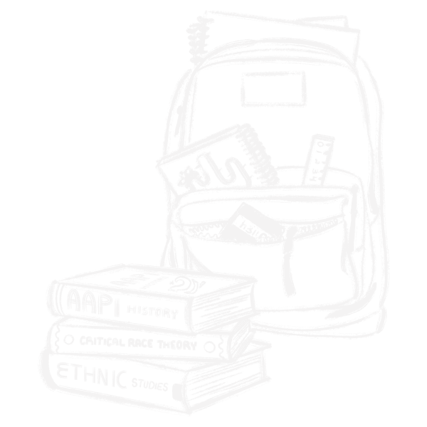 Illustration of a backpack by some school textbooks