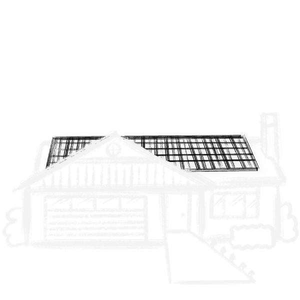 Illustration of a house with solar panels