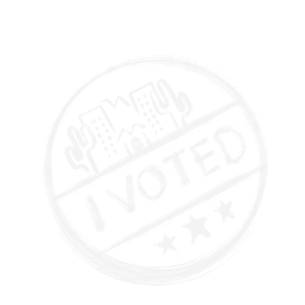 Illustration of a voting sticker reading "I voted"